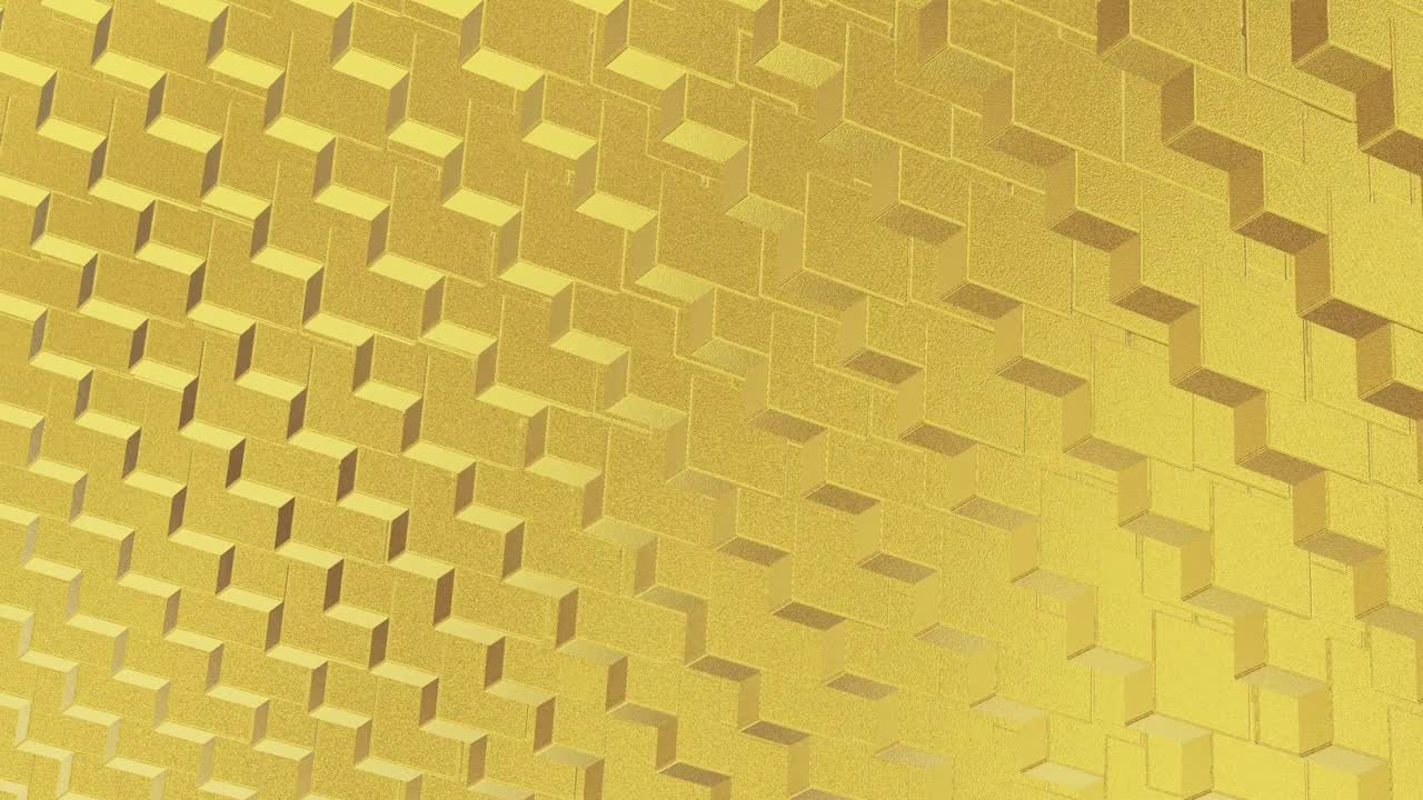 abstracto geométrico fondo dorado azulejos de papel de aluminio textura de bucle sin costura fondo renderizado en 3d