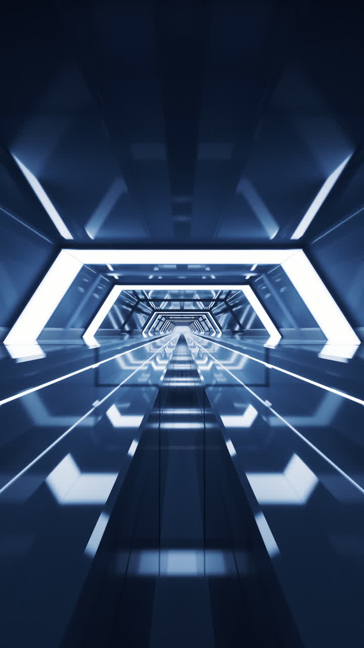 Dark tunnel with technology structure, 3d rendering.