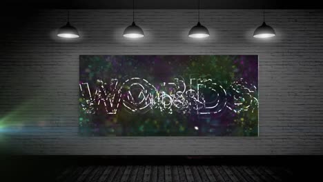 animation of vibes text and interference in office