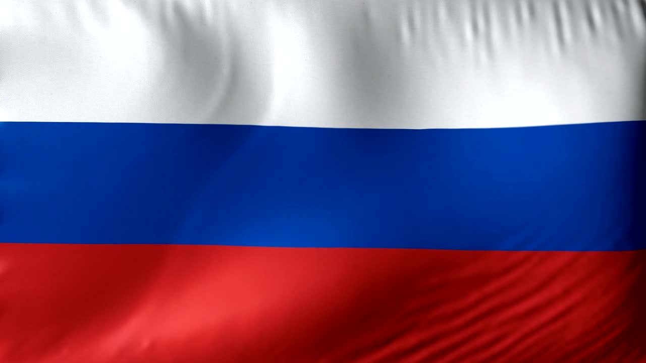 National flag of Russia. Seamless looping 4k full realistic russian flag waving against background.