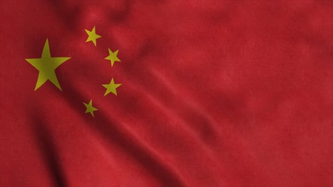 red chinese flag waving dramatically. sign of the people's republic of china country