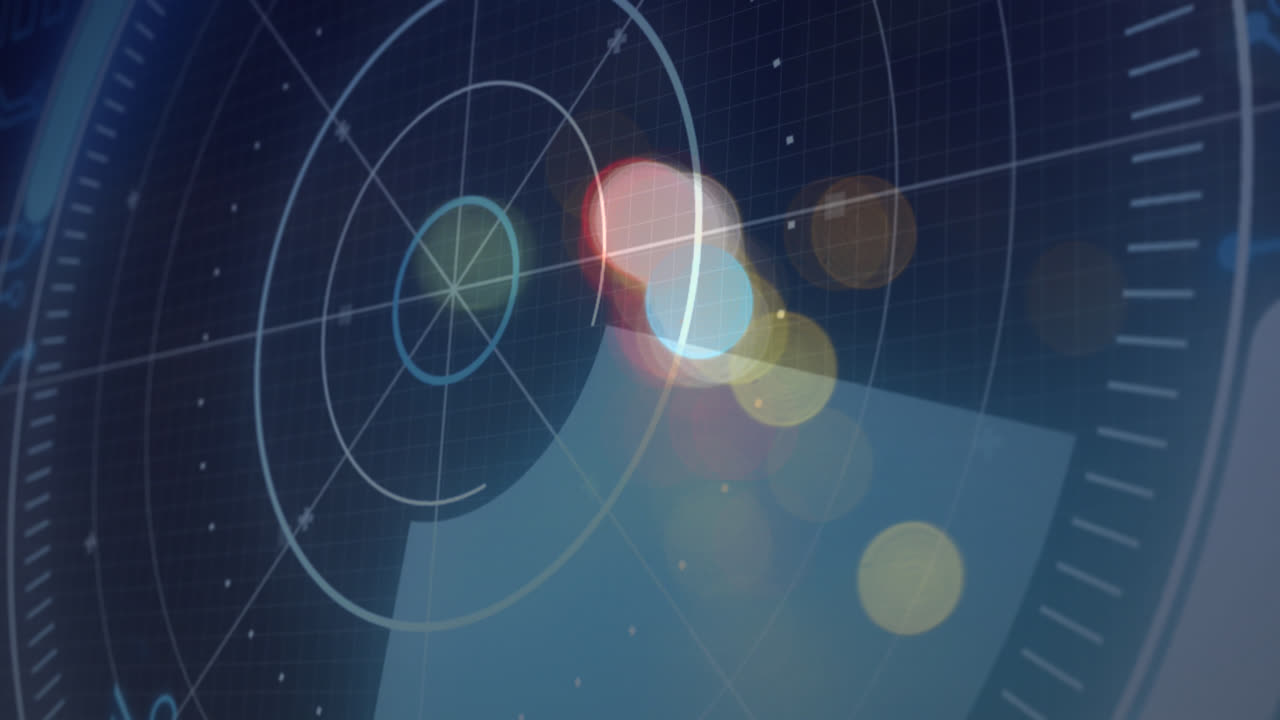 animación del procesamiento de datos con escaneo de alcance sobre la cuadrícula