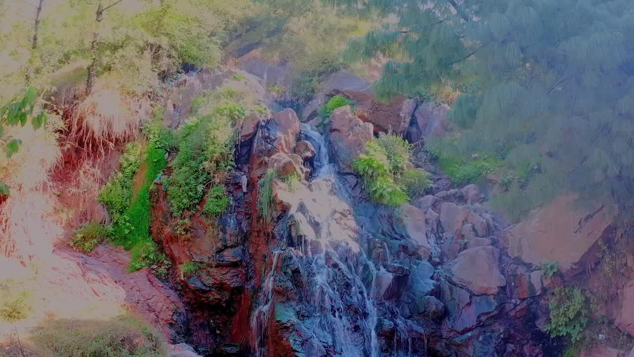 4k 드론 영상, 패트리어타 무리, 푸른 소나무 숲 풍경 및 패트리어트 의자 엘리베이터, 뉴 무리, 자브, 파키스탄, 4k 숲 비디오