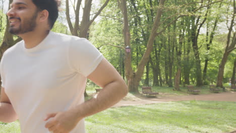 couple running in park