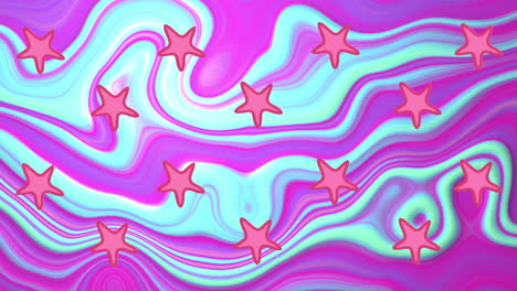 animación de estrellas y fondo líquido de colores en movimiento.