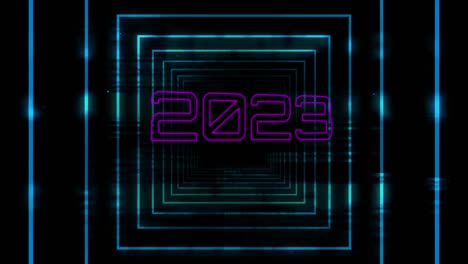 animación de formas sobre el texto 2023
