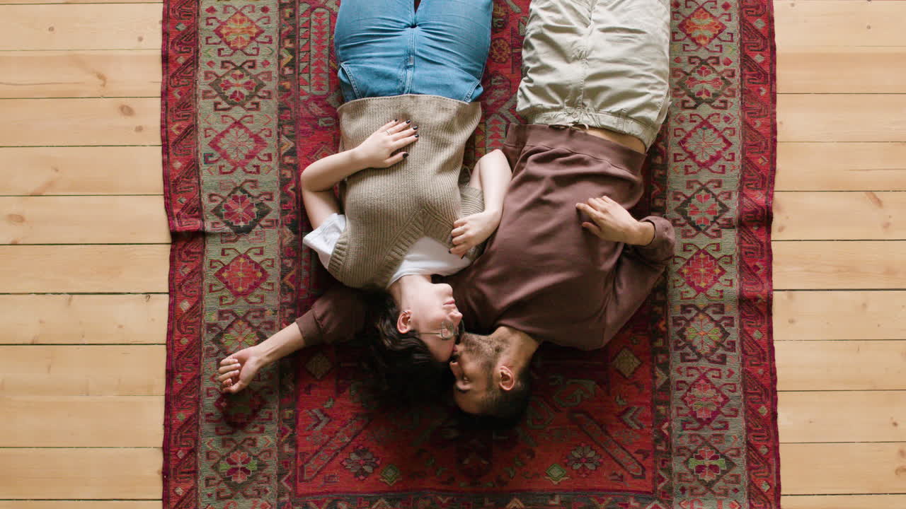 Young lovers at home