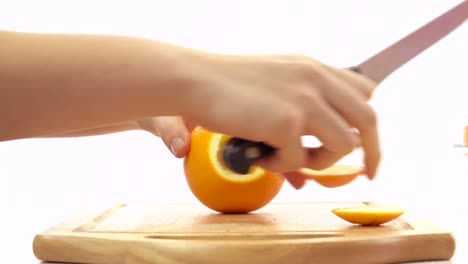 fresh orange cut into pieces