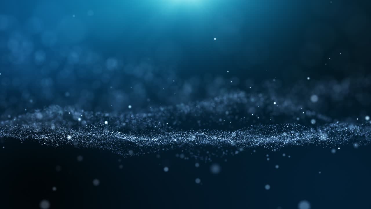 Seamless loop dark blue and glow particle abstract background light ray beam effect.