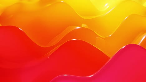 stylish abstract looped background, changing surface of soft translucent material like peach jelly. creative soft bright 3d bg with inner glow for festive events 4k. red orange yellow gradient.