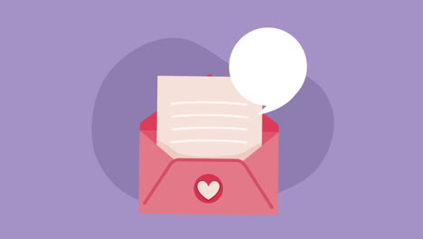 envelope mail with heart animation