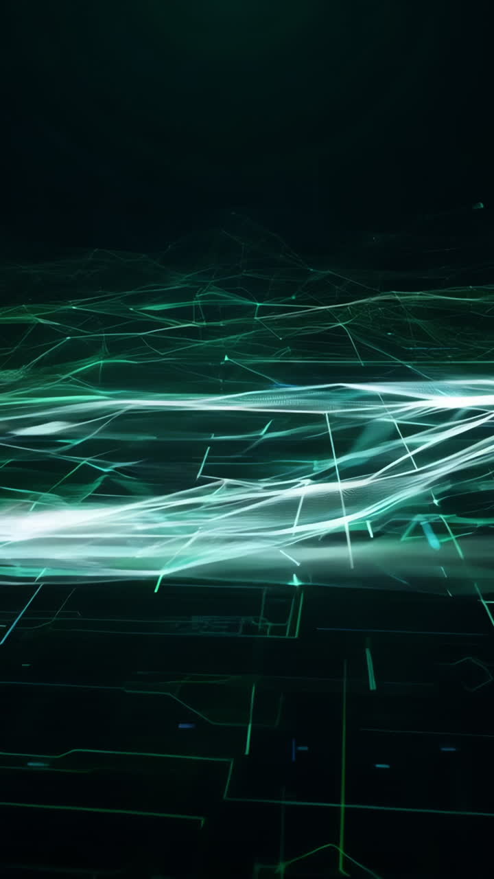 A computer generated image of a green, black and white background with a lot of lines and shapes