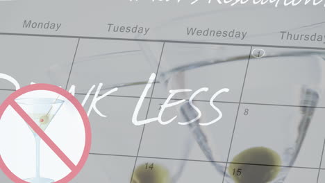 animación del cartel de prohibición sobre el calendario