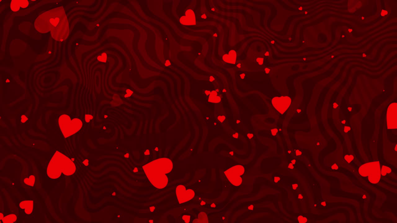 Loopable animation of floating red hearts set against a soft, glowing gradient background - romantic love atmosphere, passion and affection, perfect for Valentine's Day or a wedding celebration