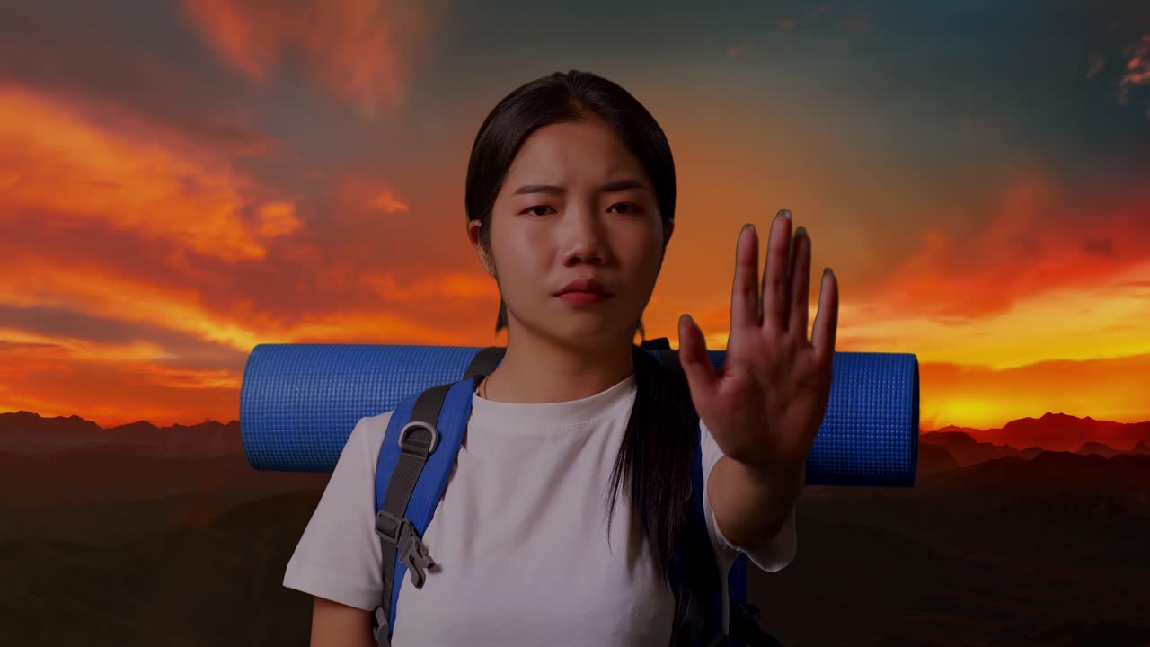 산책하는 여자, 해가 지는 곳