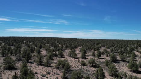 Drone-shot-over-the-high-desert-in-Oregon-with-Cascade-Mountain-range-in-the-distance