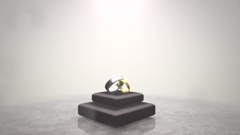anillos de bodas en el escenario