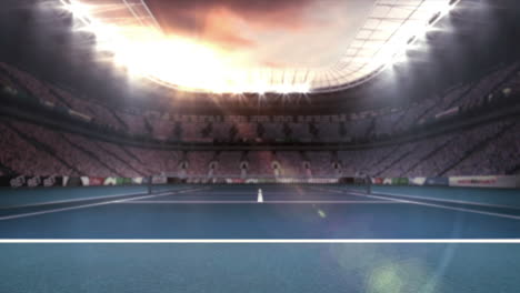 digitally generated video of tennis stadium 4k