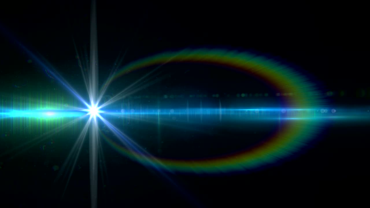 mancha de luz y destello de la lente contra un fondo negro