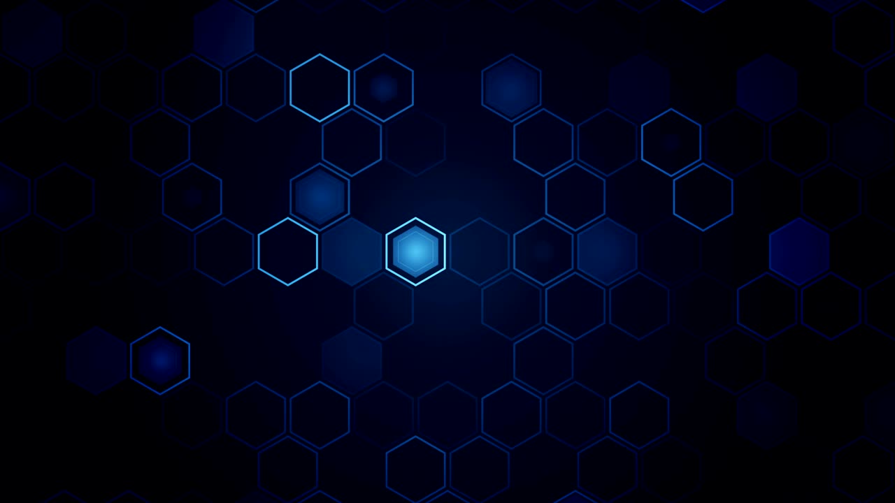 animación de bucle geométrico de hexágono. fondo futurista. panal de miel. elemento digital hexagonal. tecnología diseño poligonal.