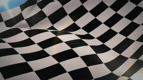 Checkered-flag-blowing-in-wind