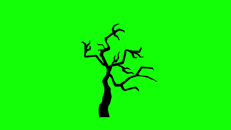 Animación-De-árbol-En-Bucle,-Gráficos-En-Movimiento,-Vídeo,-Fondo-Transparente-Con-Canal-Alfa.