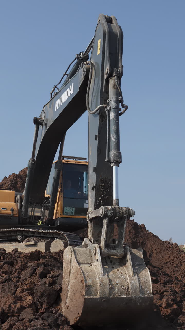 Hyundai Excavator Working on a Construction Site