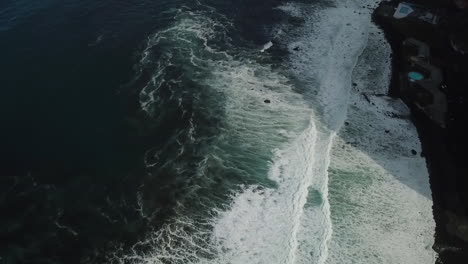 drone shot of the ocean of madeira