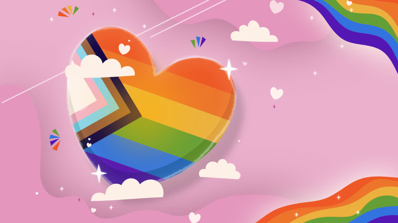 자부심 달 축하를 위한 평평한 배경의 모션 그래픽