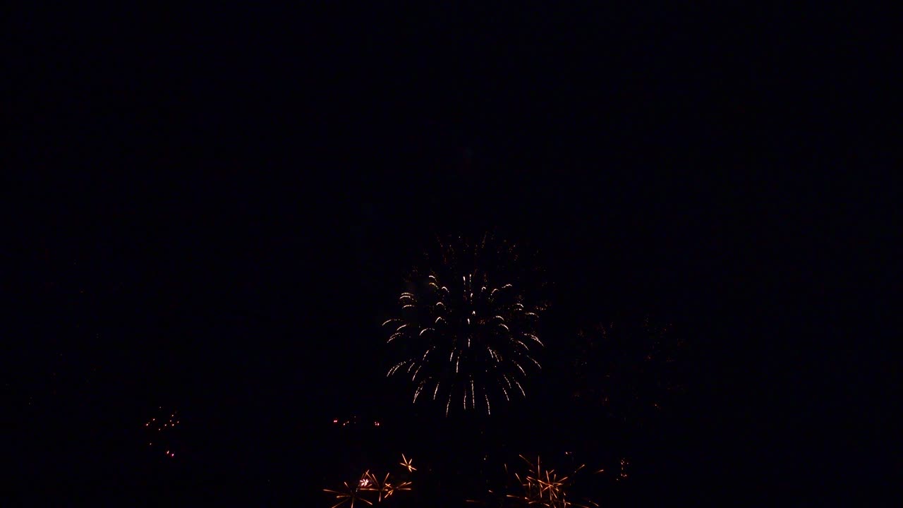 Beautiful colourful fire work display at night for celebration in festival