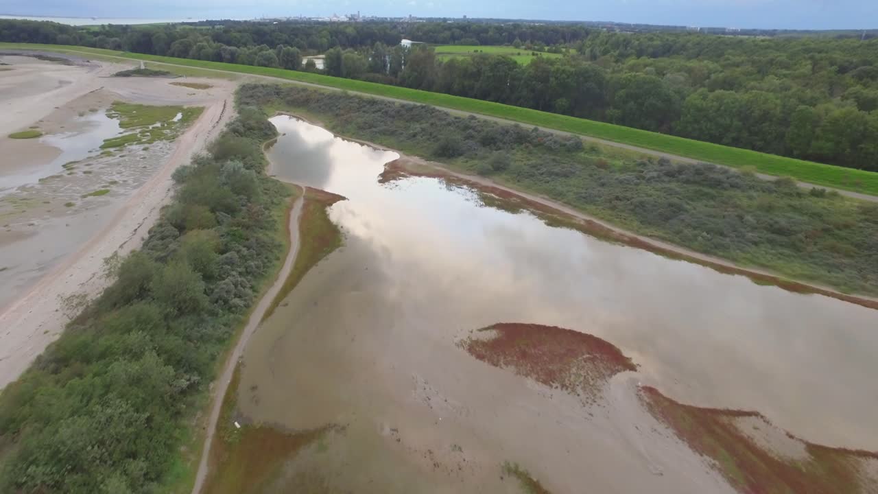 Aerial view of coastal landscape