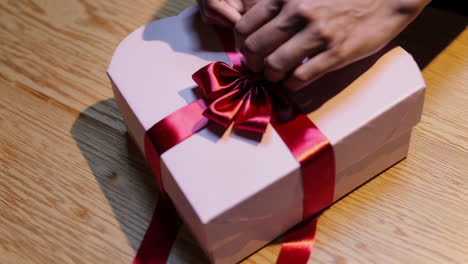 heart shaped gift box with ribbon