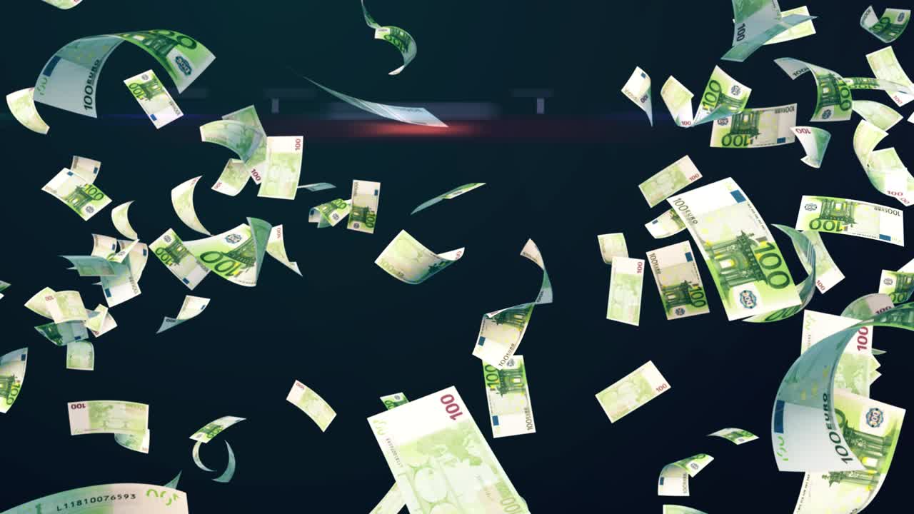 100유로 지폐가 떨어지는 스 영상