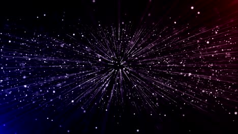 las partículas azules brillan en el fondo. animación de bucle