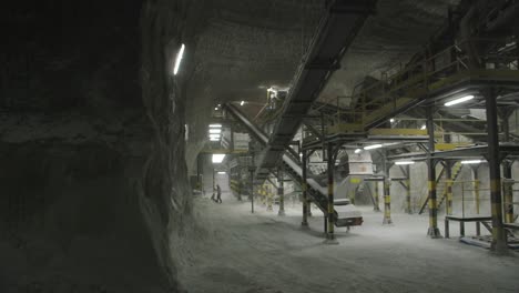 miners working inside salt mine
