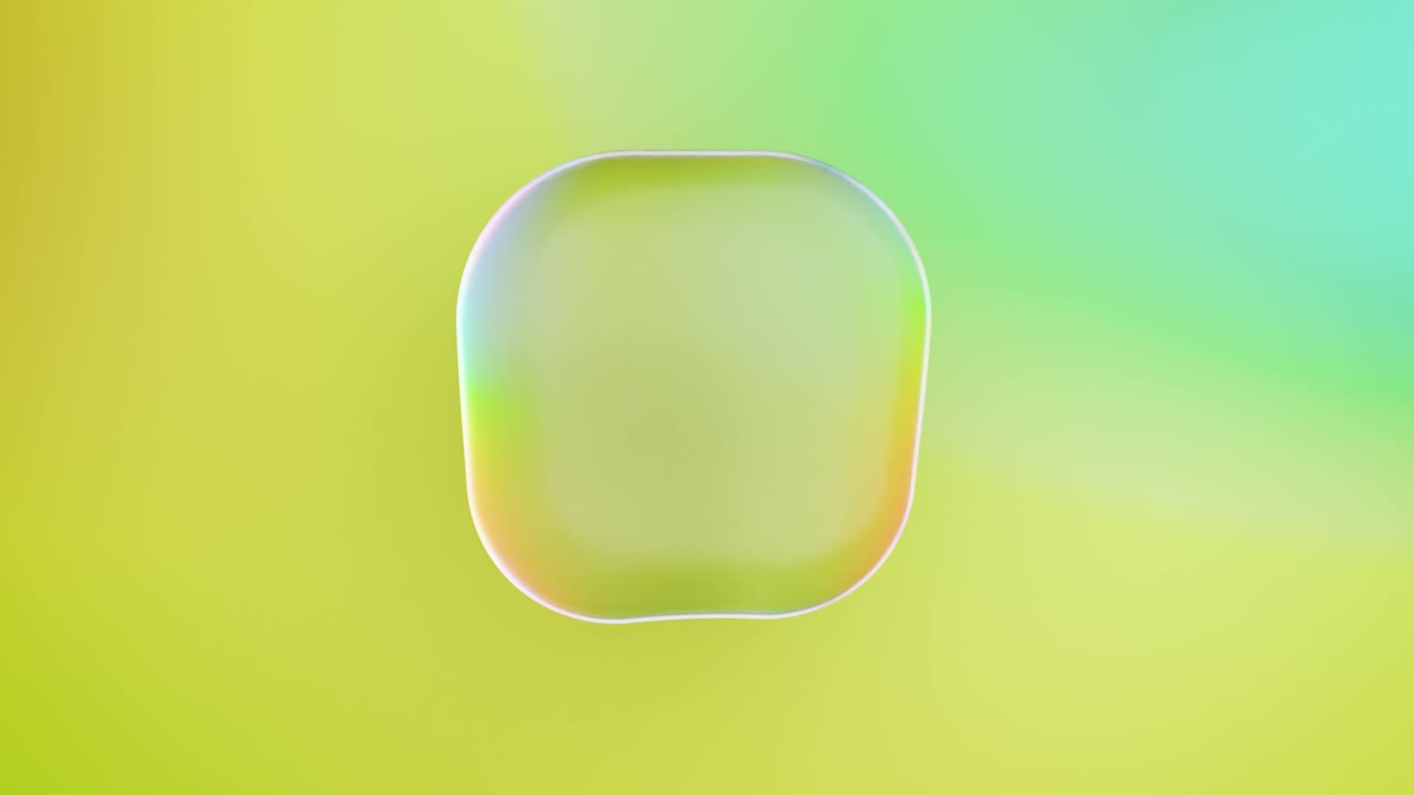 Abstract Liquid Blob with Holographic Edges on Gradient Background