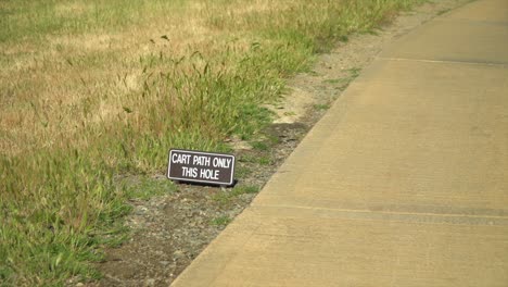 pull out from golf cart indicator sign on golf course