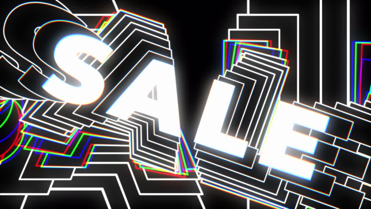 venta retro de bucle sin costuras oferta especial efecto de texto vintage fondo de color rgb promoción de descuento especial en su día especial.