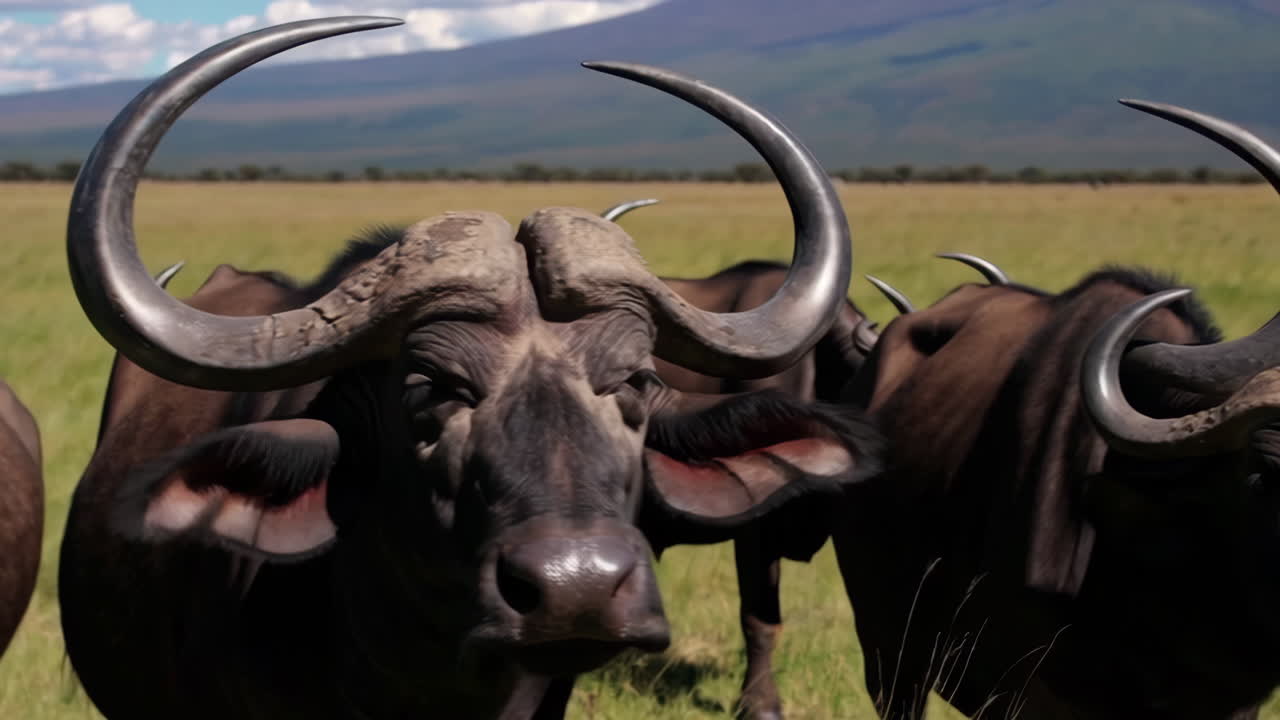 African Buffalo and Mount Kilimanjaro