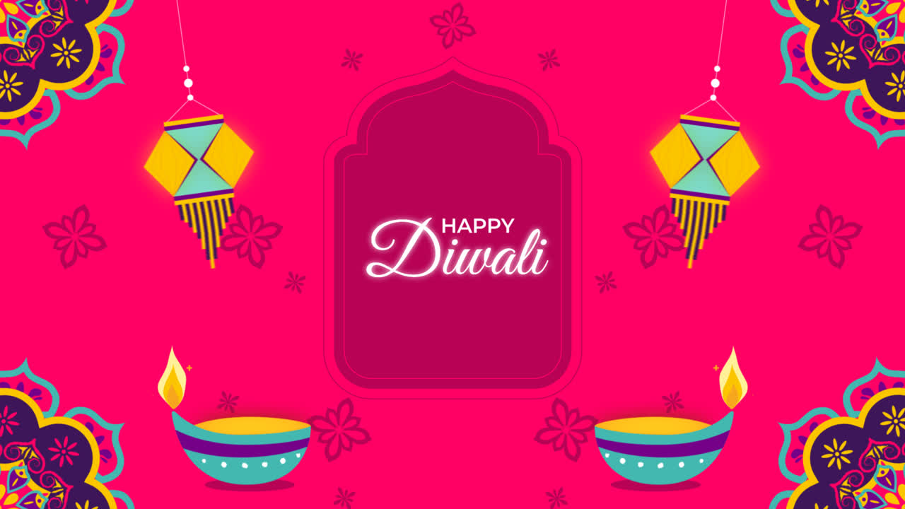una animación de la celebración del festival de diwali