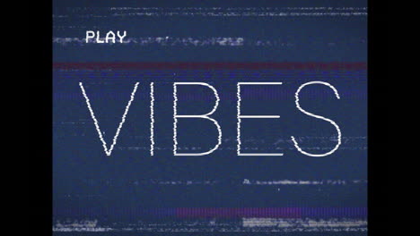 animation of vibes text on a blue background