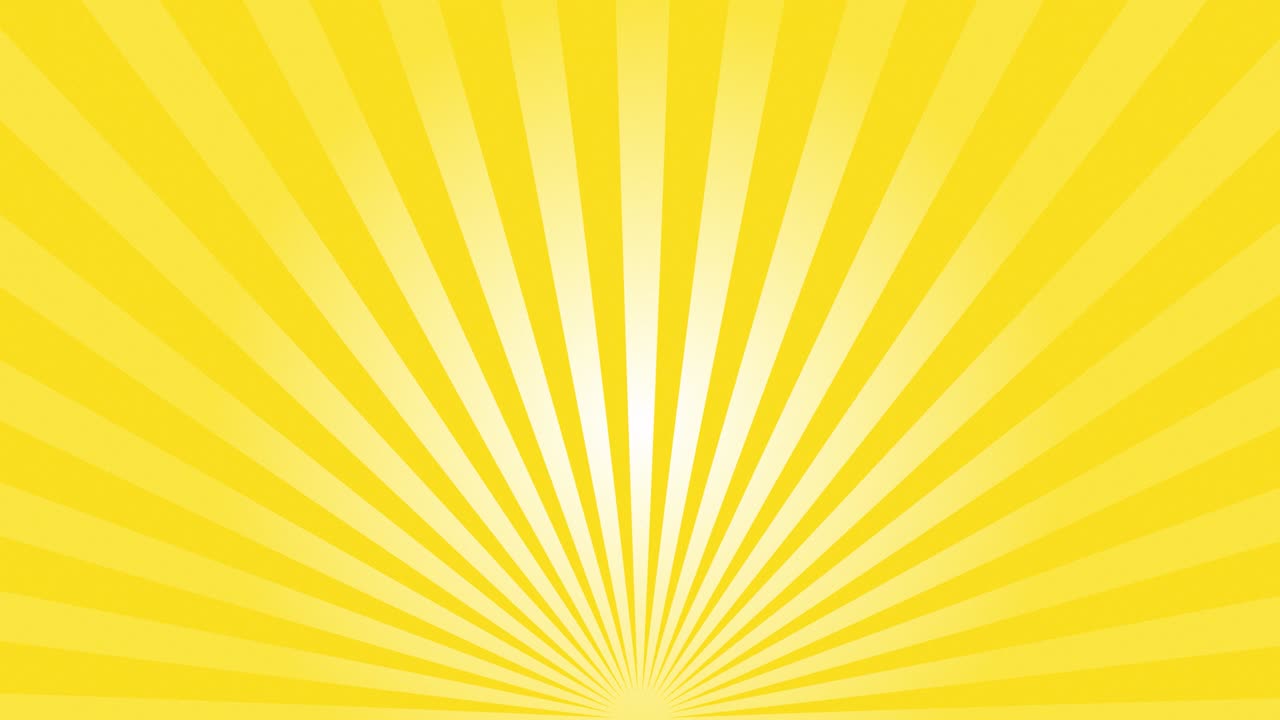 Radiate yellow lines spin around the bottom of the background.