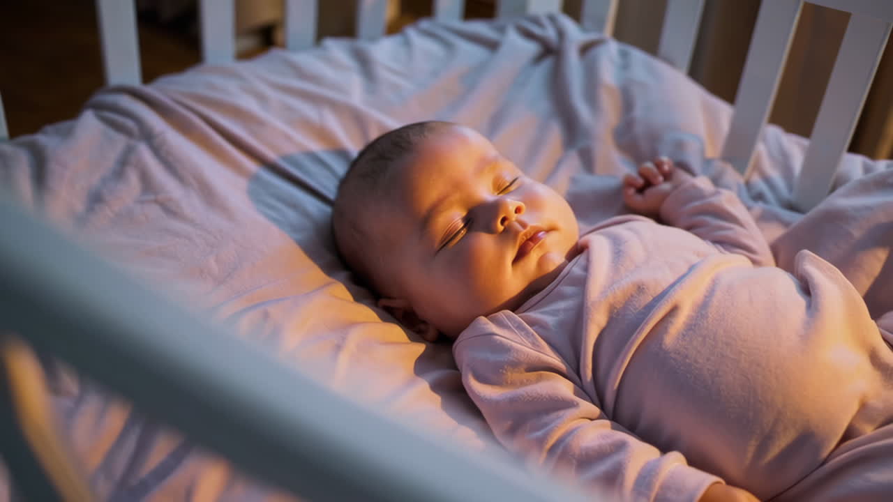 Bambino che dorme nella culla