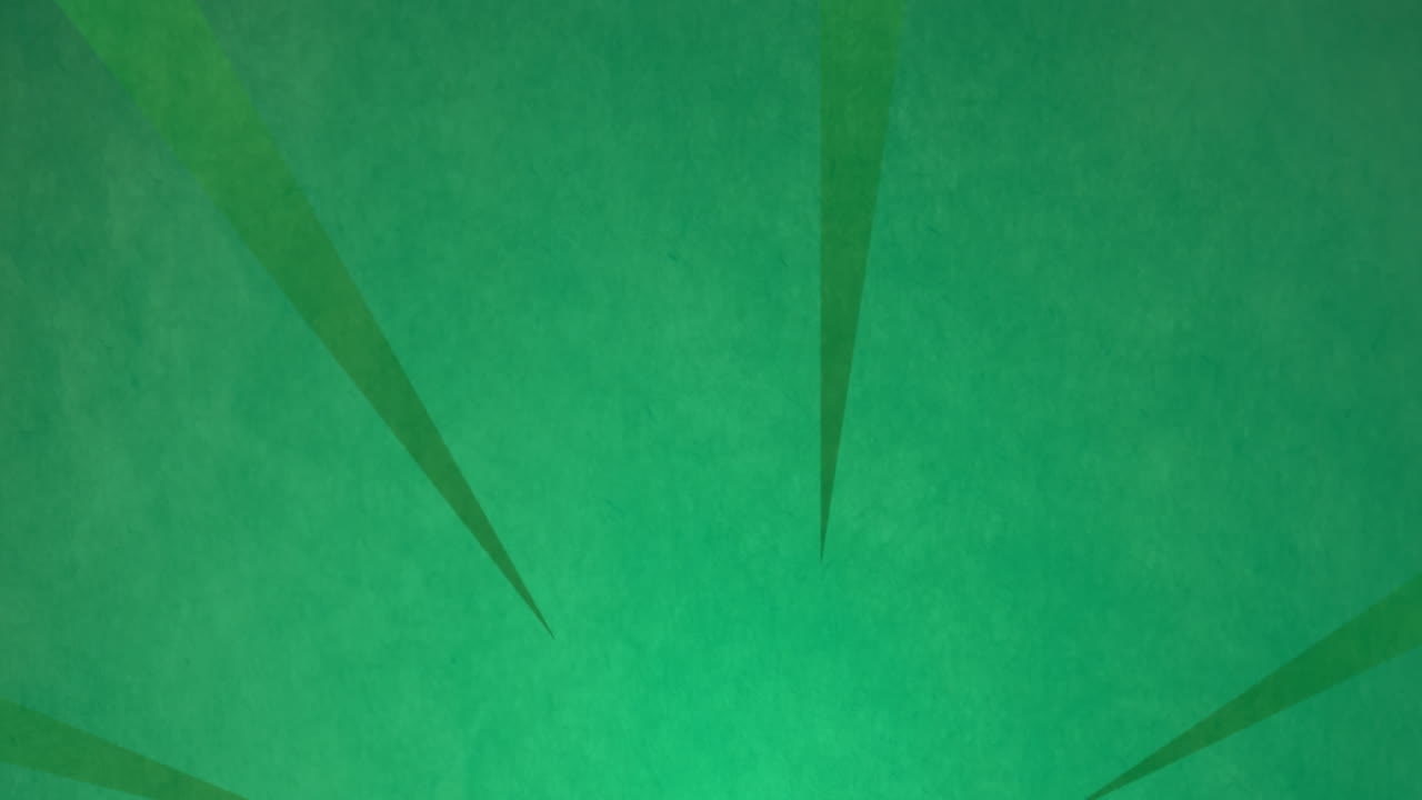 부드러운 에메랄드 녹색 고대 배경에 회전하는 녹색 선의 애니메이션