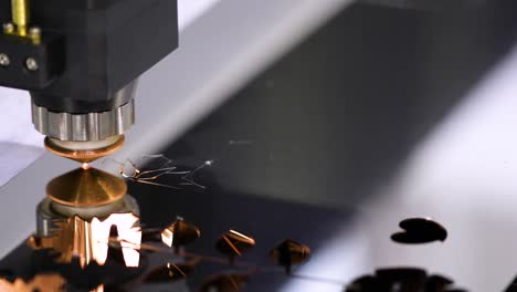 cnc laser cutting of metal, modern industrial technology.