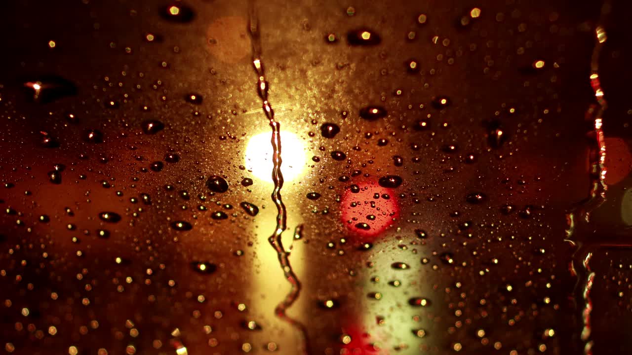 Rain drops on windshield of the car