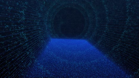 4k imágenes tecnología azul fantástico túnel mágico remolino de polvo en el espacio.