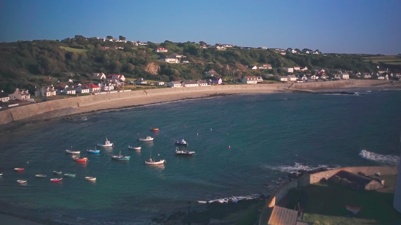 Fort Grey, Guernsey, Channel Islands, UK. Aerial drone view