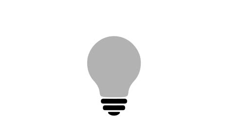 lamp bulb with lightning, turns on, blink, simple flat icon, colors – yellow, red, green. animated idea, energy, power sign.