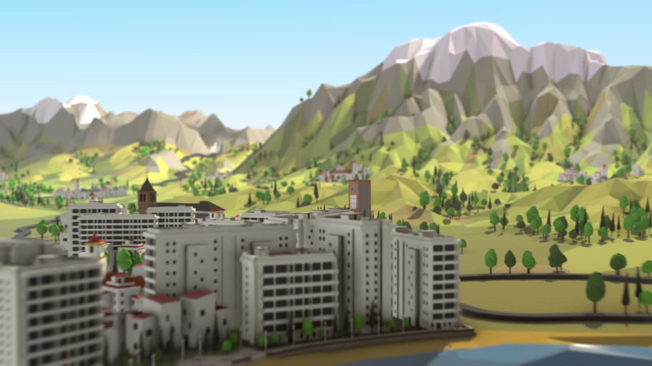 Low Poly Model of Southern Spain and the Costa Del Sol - From Whitewashed Villages in the Mountains to the Cities on the Coast